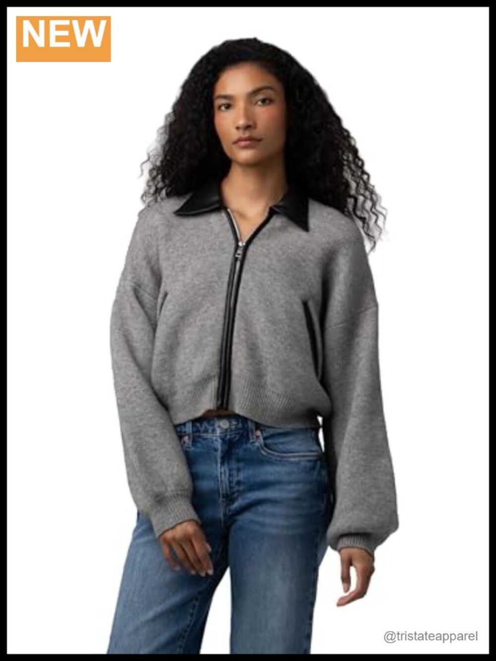 Womens Vegan Leather Bomber Jacket Long Sleeve Cardigan